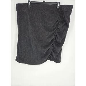 Torrid At The Knee Glitter Knit Cinched Black Skirt Women's 4X